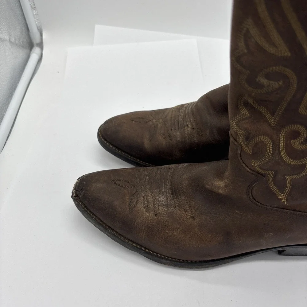 Justin Brown Embroidered Cowboy  Festival Boots Size 5.5 Mexican Men's 6.5/7